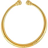 Eyixvan Gold Plated Adjustable Cuff Bangle Bracelet for Women, Elegant Flower Bangle Jewelry Gift for Valentines Day, Mothers Day, Birthday, Anniversary, Christmas Gift for Her