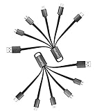 [Only Charging] Multi USB Cable,Chafon 6 in 1 USB Multi Charge Cable with Type C,Mini USB,2 Micro USB Connectors for Charging-2 Pack