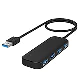Lenovo USB Hub, 4 Port USB 3.0 Hub, Portable Data Hub with 19 Inch Long Cable for iMac Pro, MacBook Air, Mac Mini/Pro, Surface Pro, Notebook PC, Laptop, USB Flash Drives, and Mobile HDD