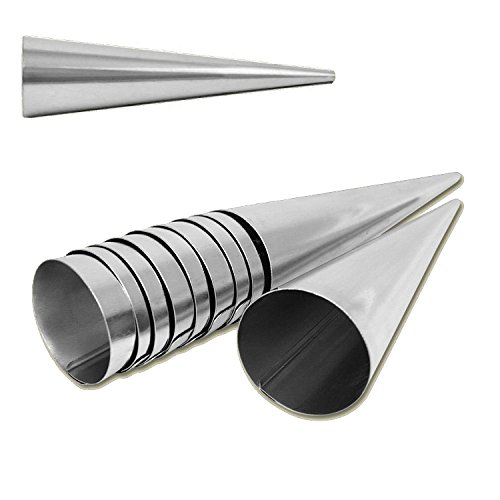 Lot de 2 moules à cornets en acier inoxydable 140 mm x 35 mm)