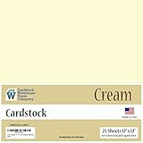 Cream White Cardstock - 12 x 12 inch - 65Lb Cover - 25 Sheets