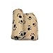 WZYuan Puppy Blanket Paw Prints Pet Cushion Small Dog Cat Bed Soft Warm Sleep Mat (Beige,S)