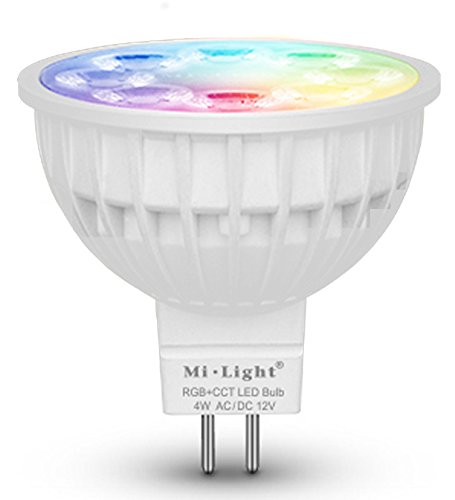 LIGHTEU®, 1x 4W 12V MR16 GU5.3 RGB+CCT LED Spotlight Color Changing and CCT WW CW Temperature Adjustable, Controlled by MiLight WiFi ibox/Remote(not Included), Original Mi-Light FUT104 — image 1
