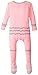 KicKee Pants Little Girls Ruffle Footie, Lotus with Feather, 12-18 Months