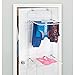 mDesign Steel Collapsible Over The Door, Hanging Laundry Dry Rack Clothes Organizer, 2 Tiers - for Indoor Air-Drying Clothing, Towels, Lingerie, Hosiery, Delicates - Folds Compact - White/Gray