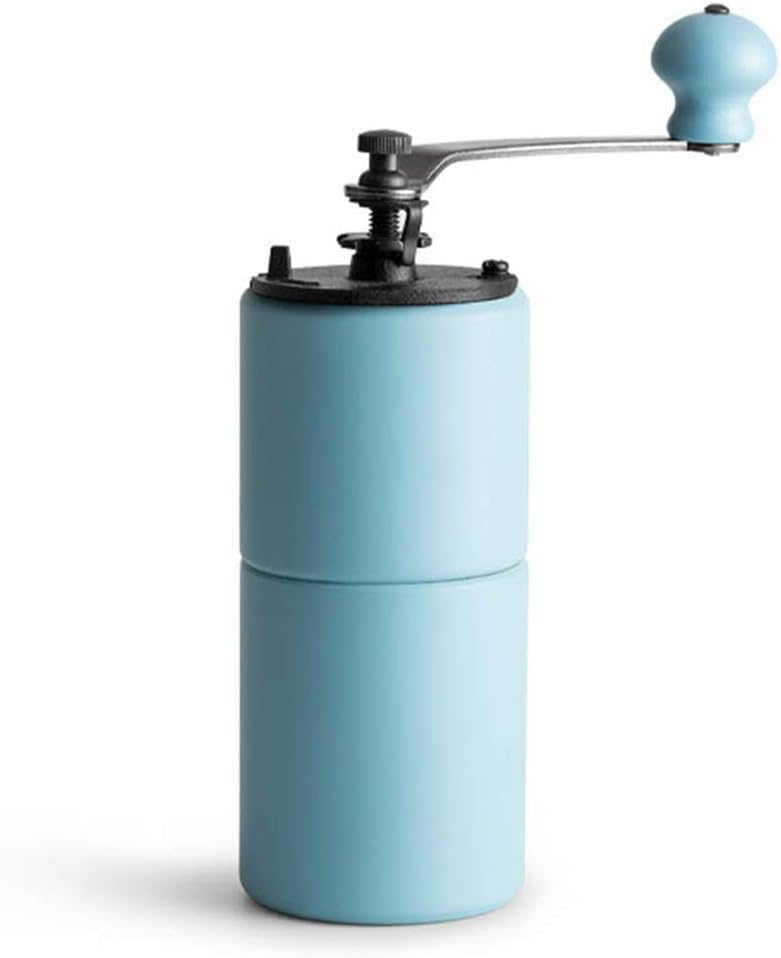 Manual Coffee Grinder Cute Colors Stainless Steel Handle Save Effort And Comfortable Household Manual Coffee Bean Grinder Enjoy Fresh Ground Coffee Anywhere (Color : Blue, Size : One size)