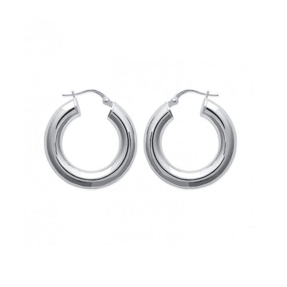 TreasureBay Silver Hoop Earrings for Women, Girls - 2.5cm Round Hoop Earrings - Shiny 925 Silver Hoop Earrings