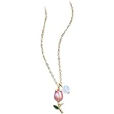 TotsPals Elegant Tulip Flower Pendant Necklace - Sterling Silver Chain, Gift-Ready Jewelry for Women