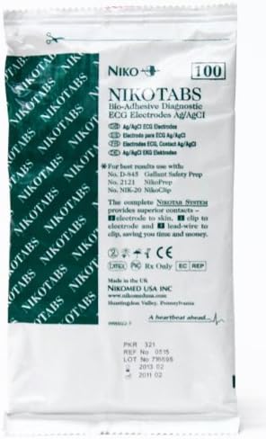 Nikomed Resting ECG EKG Electrodes 21 x 34mm - Adult (Pack of 100)