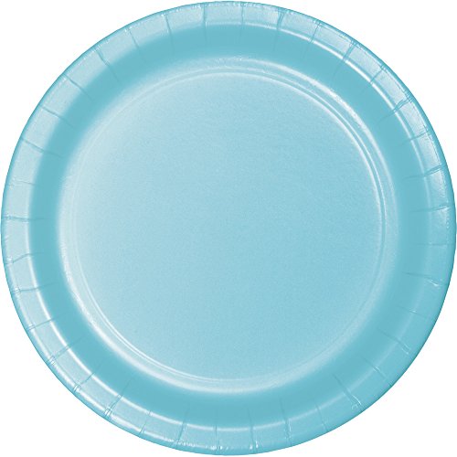 Creative Converting 533279 Touch of Color 96 Count Dessert/Small Paper Plates, Pastel Blue