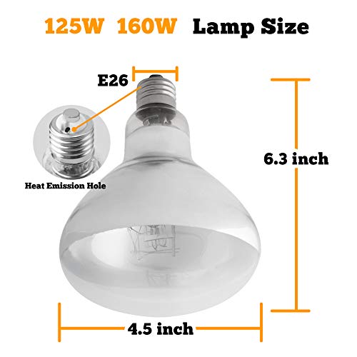 TEKIZOO UVA UVB Sun Lamp 160W High Intensity SelfBallasted Heat