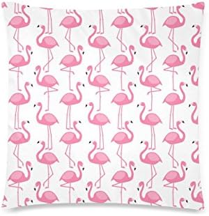 Pink Flamingos Custom Rectangle Sofa Home Decorative Throw Pillow Case Cushion Cover Cotton Polyester Twin Side Printing 18"x 18"