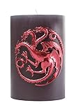 Game of Thrones Candle - Large House Targaryen Insignia Sculpted Pillar Candle - Reusable With 80 Hour Burn Time - Perfect Gift for the GoT Fan - Unscented - 6