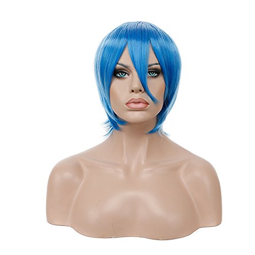 Diy-Wig Cosplay Straight Hair Short Full Wigs (30cm/12in,Blue)