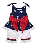 Infant Baby Girl Anchor Bow Vest Tops