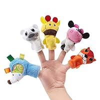 Wanj Cartoon Animal Finger Puppet, Children Educational Dolls Toys, Finger Puppets (Bed Time Story Telling for Kids/Babies/Children/Toddler) 5 Pcs