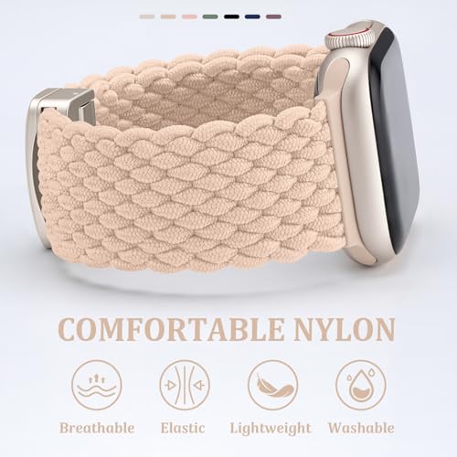 AMSKY Braided Magnetic Band Compatible for Apple Watch Bands 40mm 44mm 38mm 42mm 45mm 46mm 49mm Women Men, Nylon Fabric Only Magnetic for iWatch Series 11 10 9 8 7 6 5 4 SE Ultra 3 2 1