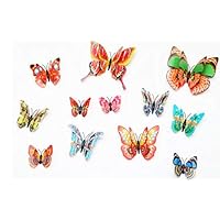 BOBOVIIA 12PCS 3D Double Wings Butterfly Wall Stickers Art Decal Home Decor Wall Mural Removable Stickers for Wall Decor Home Decor Wall Art Kids Room Bedroom Decor Living Room (Color:multicolour3#)