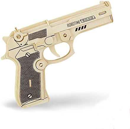 DiiZii 3D Wooden Puzzle Toy, DIY Simulation Gun Model Toys Jigsaw Brain Teaser Gift for Kids,Teens and Adults