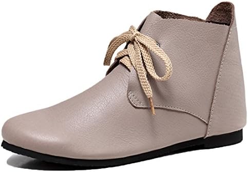 Ladies Lace up Oxford Shoes for Women, Soft Black and Apricot Genuine Leather, Flat Comfortable Shoes for Women