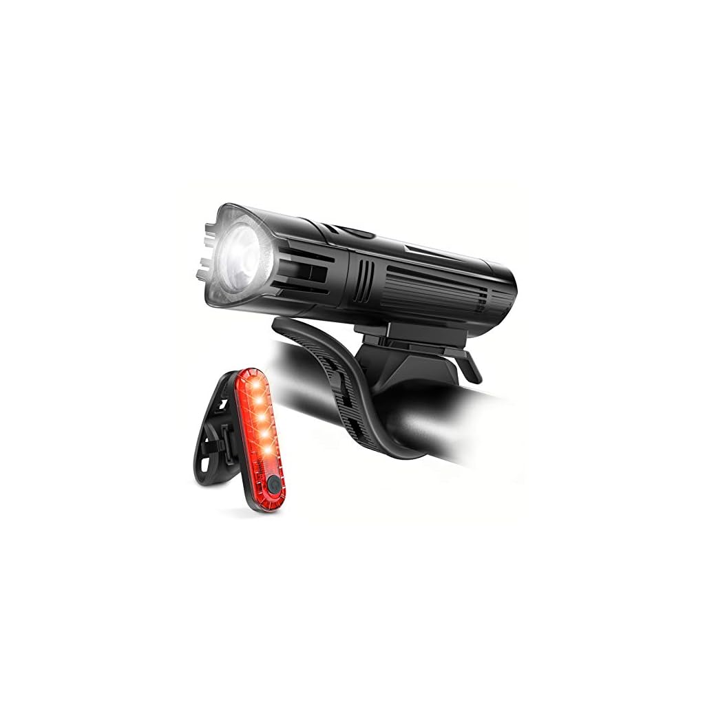 Ascher USB Rechargeable LED Bike Lights Set Front Light Taillight