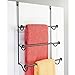 iDesign York Metal Over The Shower Door Towel Rack, Hooks for Master, Guest, Kids' Bathroom, 17.75