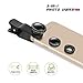 PLAY X STORE Universal 3 in 1 Cell Phone Camera Lens Kit Fish Eye Lens / 2 in 1 Macro Lens & Wide Angle Lens Universal Clip (Black)