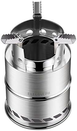 Eleloveph Wood Burning Portable Camping Stove,Outdoor Backpacking Hiking Stove, Lightweight Stainless Steel Alcohol Camp Stove