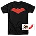 Red Hood Jason Todd DC Comics Superhero T Shirt & Exclusive Stickers (X-Large)