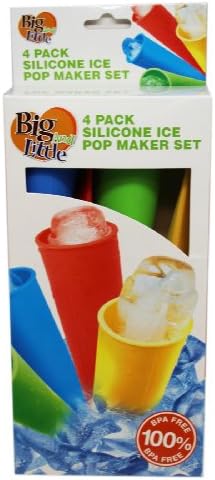 Big and Little 4 Pack Silicone Ice Pop Maker Set - Home Made Frozen Treats Mold