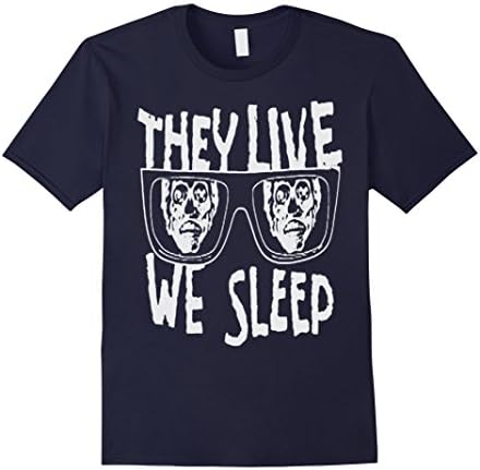 Men's They live we sleep Tshirt Medium Navy
