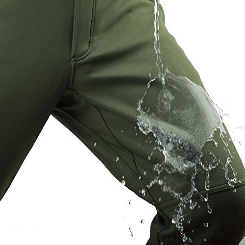 Men's Warm Softshell Fleece Lined Hiking Ski Pants Water Repellent Windproof