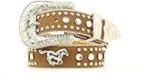 Nocona Girls' Rhinestone Running Horse Concho Leather Belt - N4427630