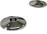 LKT 2x Chrome Effect Radiator Pipe Sleeve Covers & Collars 15mm x 200mm view 2