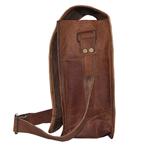 Royal Wine Carrier Bag - 2 Bottle Pockets - Vintage Genuine Leather Brown Attractive wine bag with Soft Denim padding