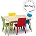 Delta Children Kids Chair Set and Table (4 Chairs Included), Natural/Primary