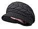 HINDAWI Winter Hats for Women Outdoor Warm Knit Snow Ski Crochet Skull Cap with Visor Black