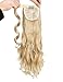 SEIKEA Clip in Ponytail Extension Wrap Around Pony Tail 24 Inch Curly Hair - Blonde with Highlight