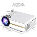 Porjector,LoongSon Home theater Video Projector 1080P, LED LCD Mini Projector Portable Movie Projector Support HDMI, USB, SD Card, VGA, AV for Home Cinema, TV, Laptops, Game, Smartphone & iPad (White)