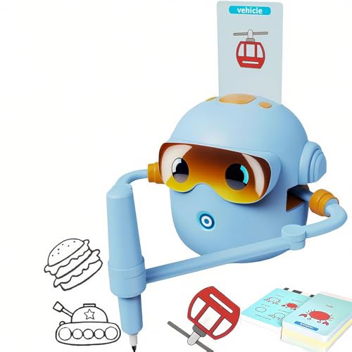 Interactive Drawing Robot for Kids with 100 Activity Cards, Montessori-Inspired Educational Art Toy with Voice Commands and 12 Color Pens – Creative STEM Drawing Machine for Boys Girls Ages 3-8