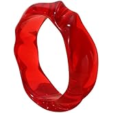 MMIUAEG Colorful Boho Transparent Wave Design Resin Bangle Bracelet for Women Irregular Geometric Cuff Bangle Bracelet Statement Bracelets for Holiday