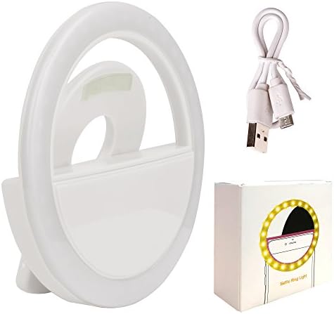 GVM Ring Light LED 3-level Adjustable Brightness Night Lighting Selfie LED Light for Iphone Ipad Or Smartphone(White)