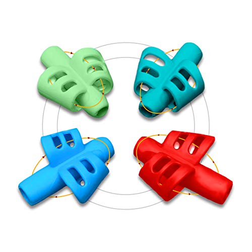 My Way Rubber Pencil Grips for Kids Handwriting (4 Pack) BPAFree