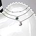Edary Bohemian Moon Multilayer Necklace Turquoise Silver Necklaces Chain Jewelry for Women and Girls