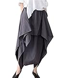 Yesno P05 Women Loose Baggy Harem Skirt Pants Culottes 100% Cotton Low Crotch Elastic Waist