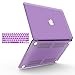 IBENZER Compatible with MacBook Pro 13 Inch Case 2012-2015, Soft Touch Hard Case Shell Cover with Keyboard Cover for Apple MacBook Pro 13 with Retina Display A1425 1502, Purple, R13PU+1B