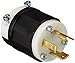 Leviton 2611 30 Amp, 125 Volt, NEMA L5-30P, 2P, 3W, Locking Plug, Industrial Grade, Grounding - Black-White primary