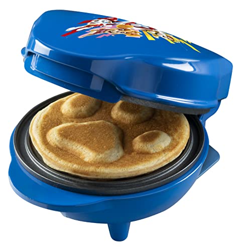Mini-Waffeleisen im einzigartigen Paw Patrol Design, für Kindergeburtstage, Ostern & Weihnachten, inkl. Backampel, Waffelgröße: Ø 10cm, offizielles Lizenzprodukt, Farbe: Blau thumbnail 1