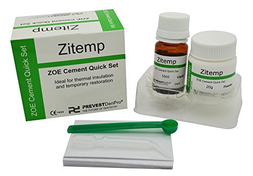 Dental Quick Set Zinc Oxide - Eugonel Cement ZITEMP Powder & Liquid Kit by PD