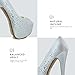 DailyShoes Women's Sexy Treading Satin Fabric Peep Toe Stiletto Platform Ivory Pump